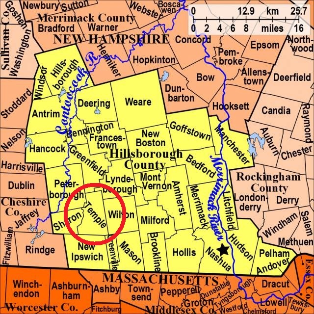 Map showing Temple